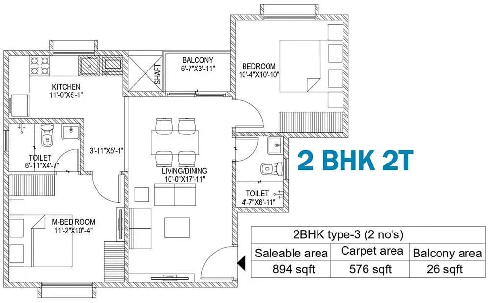 Sattva Bliss apartments floor plan
