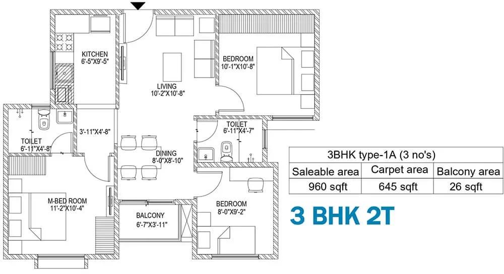 Sattva Bliss apartments floor plan