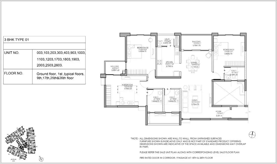 Shapoorji Pallonji ParkWest apartments floor plan