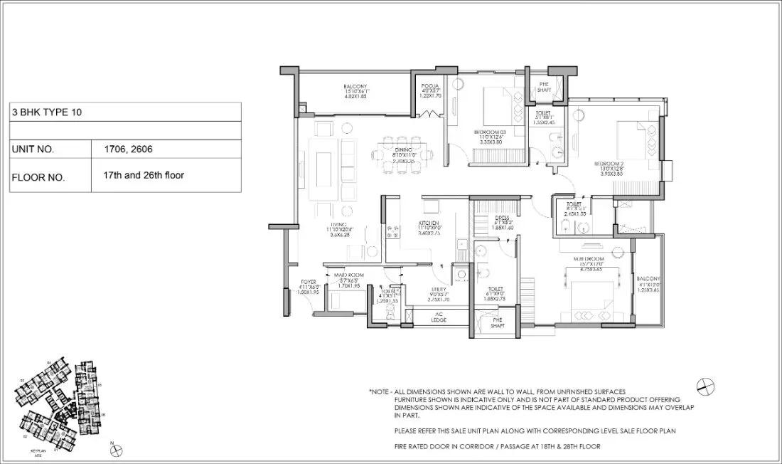 Shapoorji Pallonji ParkWest apartments floor plan