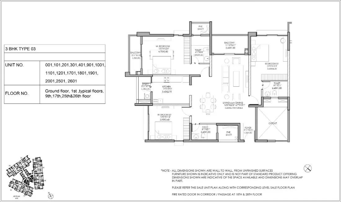 Shapoorji Pallonji ParkWest apartments floor plan