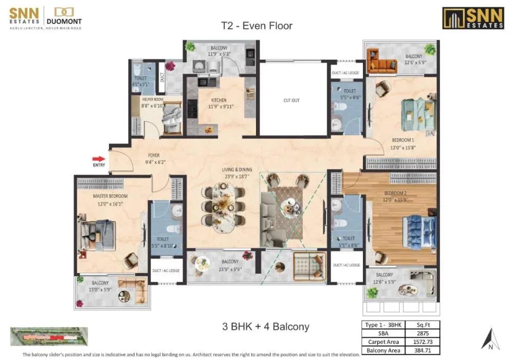 SNN Duomont apartments floor plan