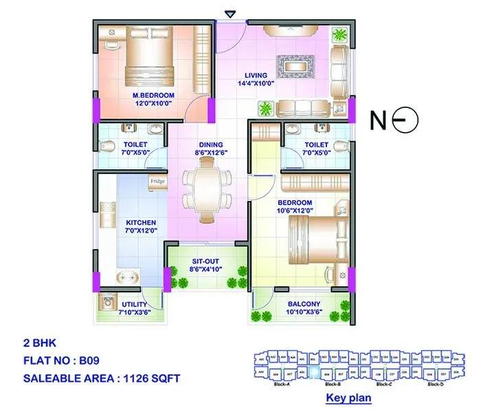 Sowparnika Swastika apartments floor plan