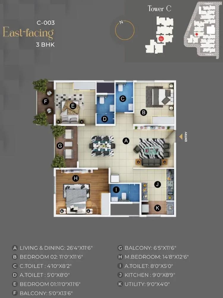 Trendsquares Akino apartments floor plan