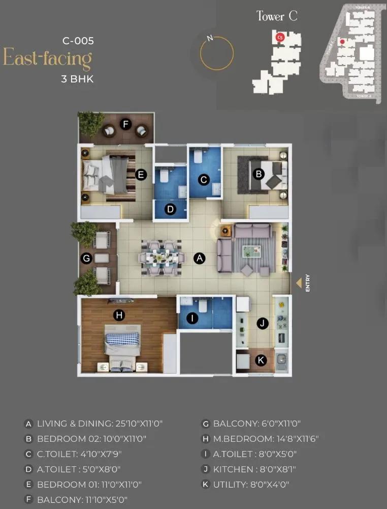 Trendsquares Akino apartments floor plan
