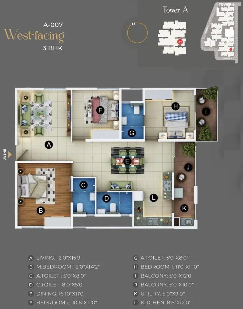Trendsquares Akino apartments floor plan