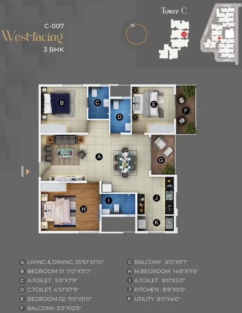 Trendsquares Akino apartments floor plan