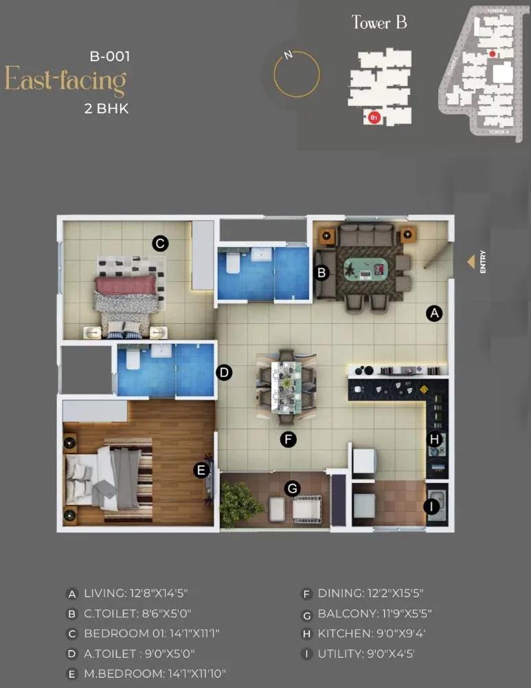 Trendsquares Akino apartments floor plan