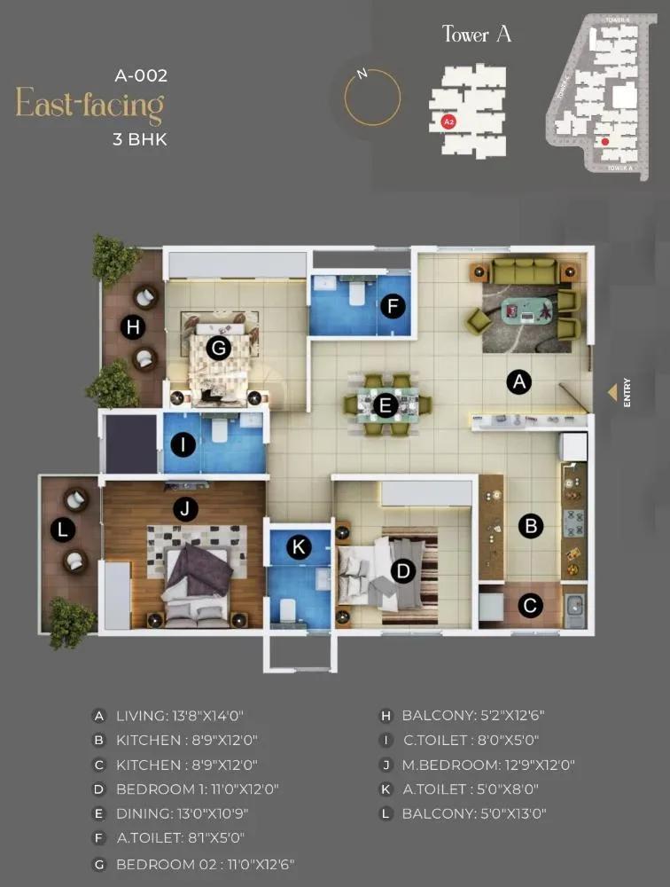 Trendsquares Akino apartments floor plan