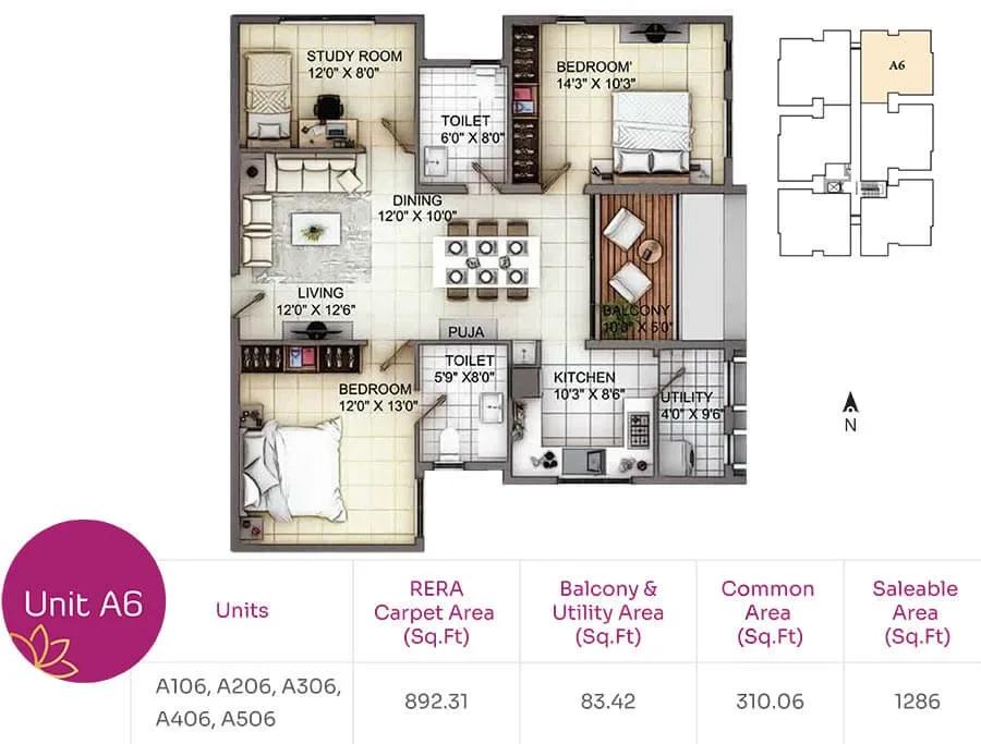 TVH Nivaan apartments floor plan