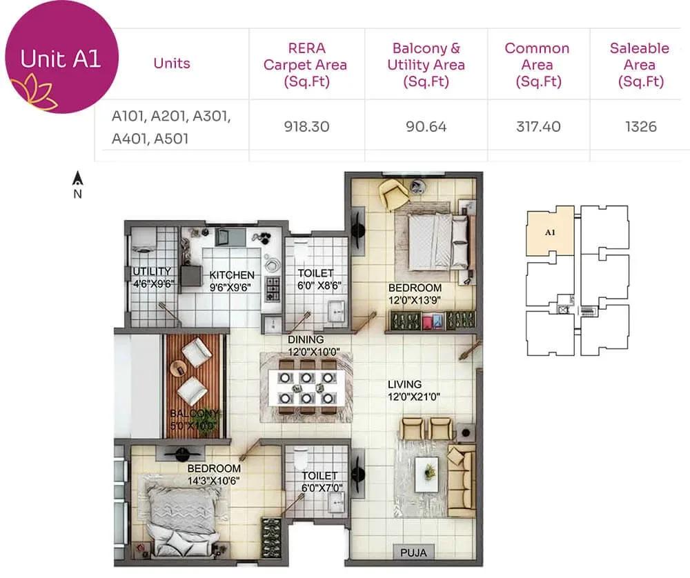 TVH Nivaan apartments floor plan
