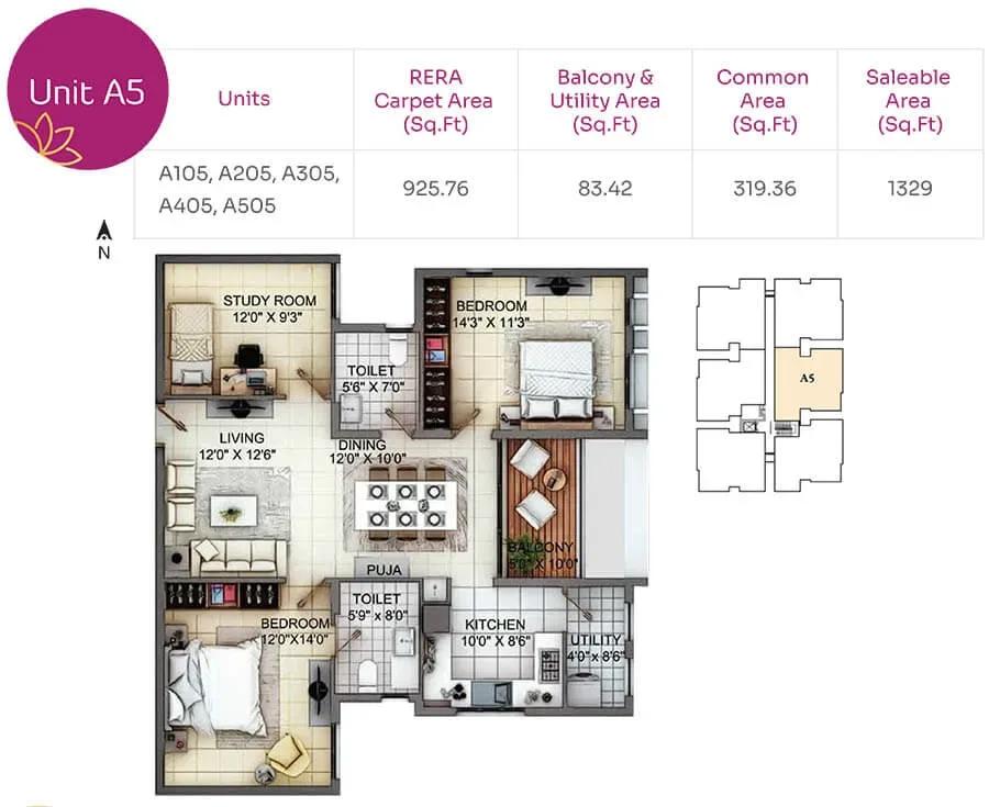 TVH Nivaan apartments floor plan