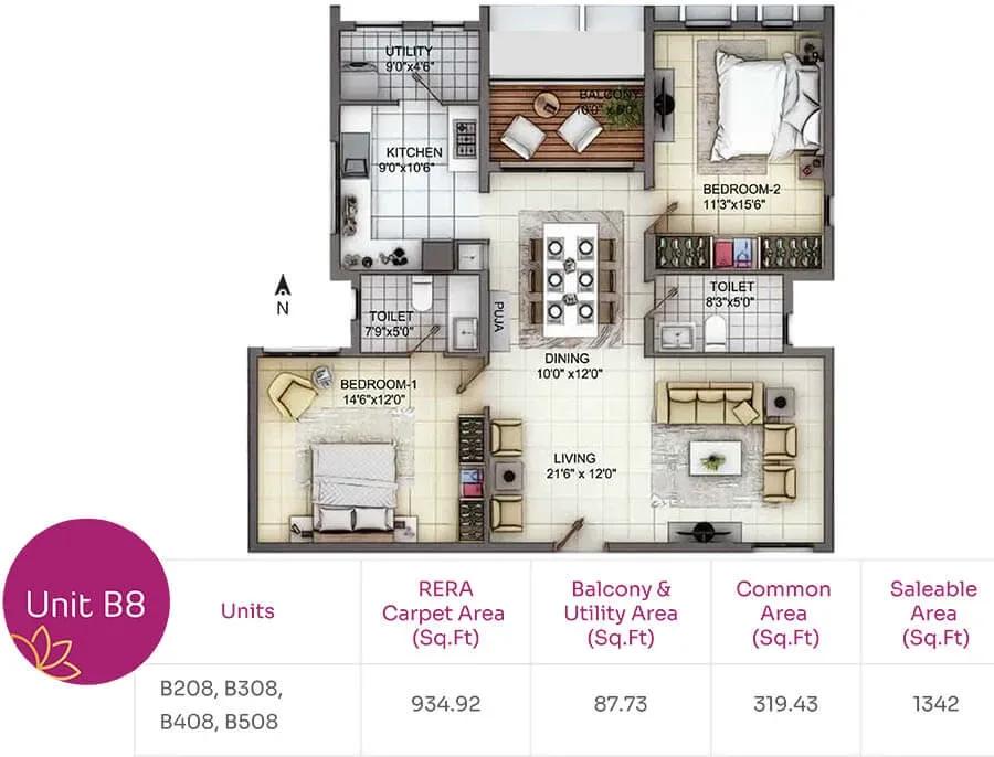 TVH Nivaan apartments floor plan