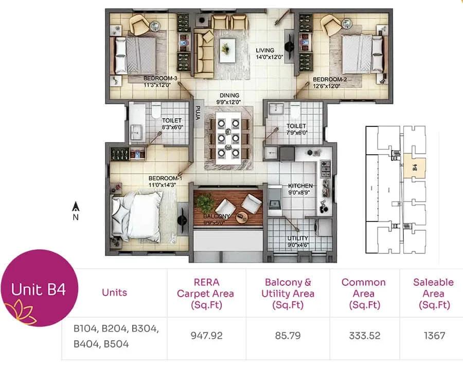 TVH Nivaan apartments floor plan
