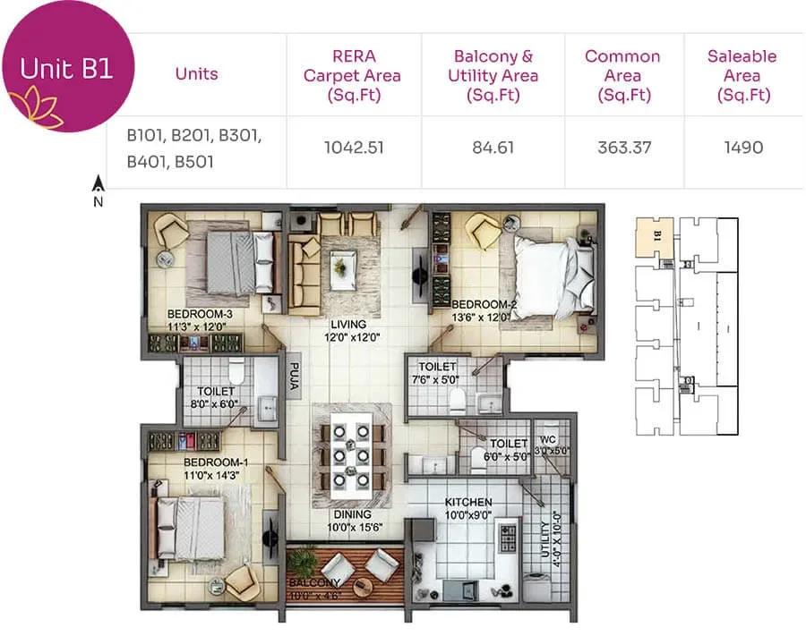 TVH Nivaan apartments floor plan