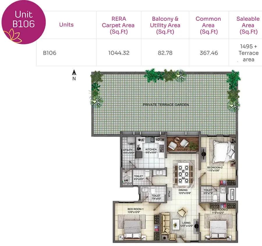 TVH Nivaan apartments floor plan