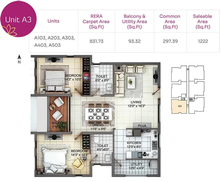 TVH Nivaan apartments floor plan