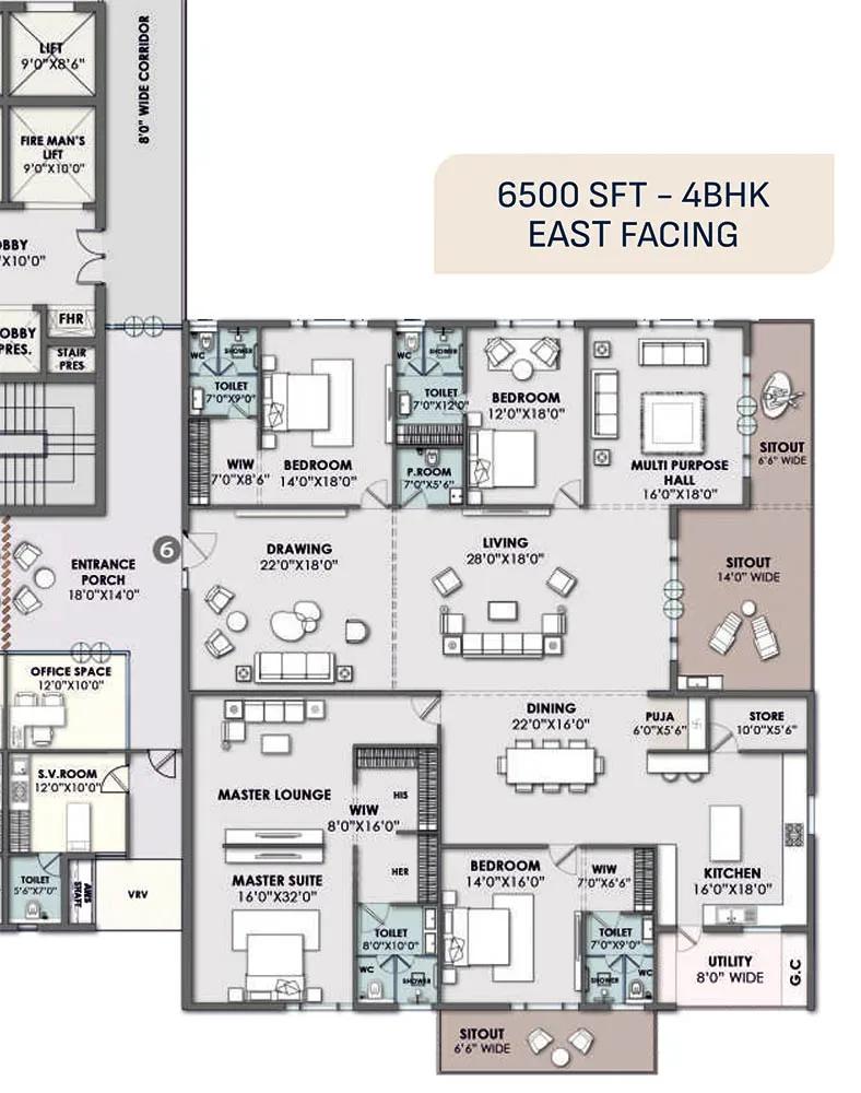 Vamsiram Newmark apartments floor plan