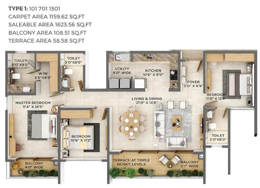 VBHC Aurora apartments floor plan