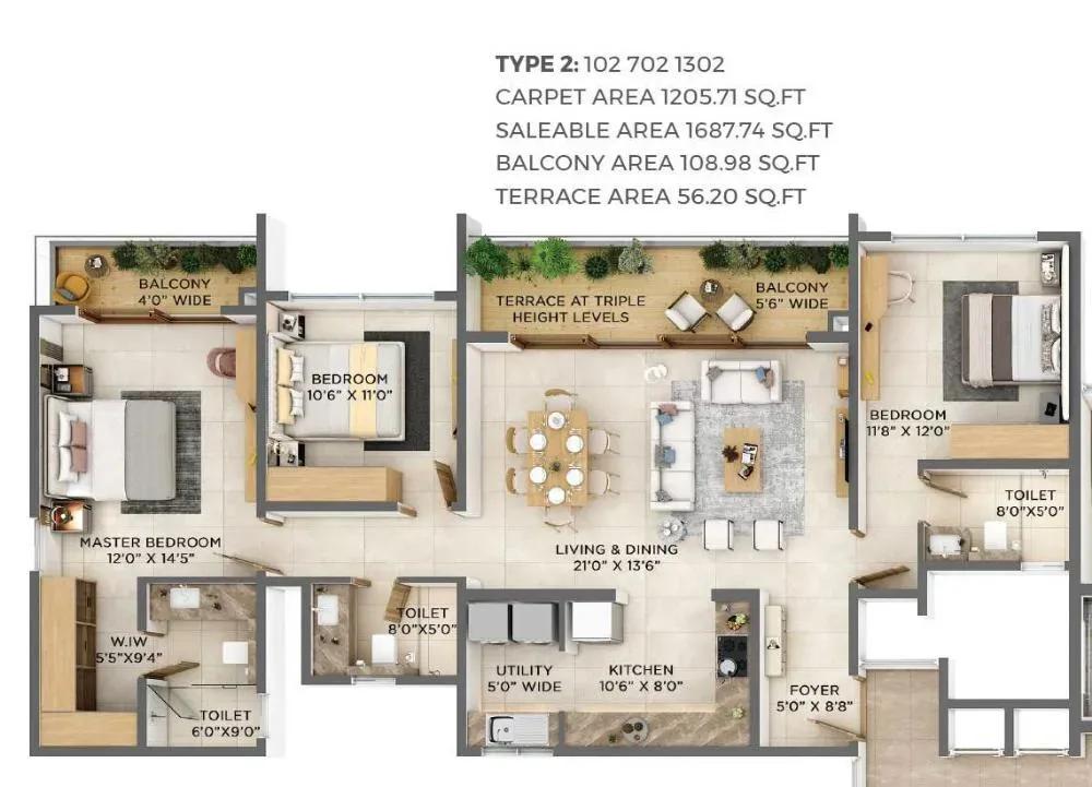 VBHC Aurora apartments floor plan