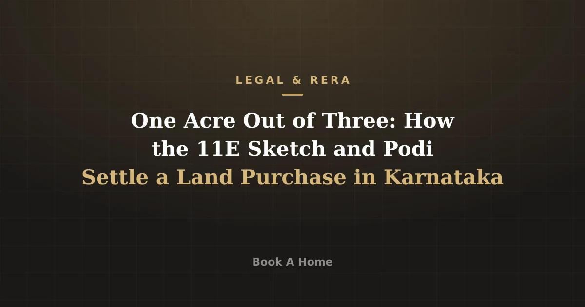 One Acre Out of Three: How the 11E Sketch and Podi Settle a Land Purchase in Karnataka