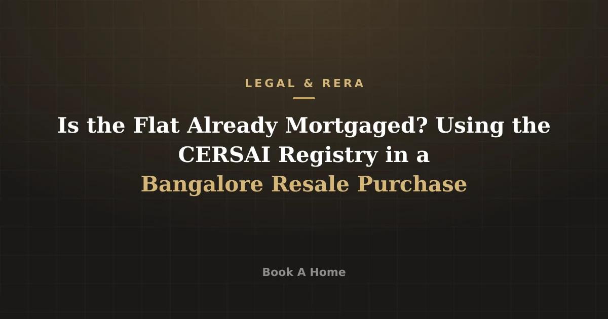 Is the Flat Already Mortgaged? Using the CERSAI Registry in a Bangalore Resale Purchase