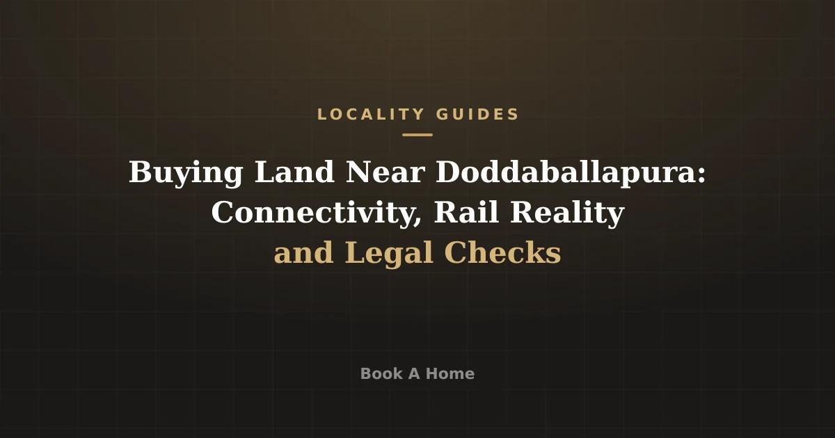 Buying Land Near Doddaballapura: Connectivity, Rail Reality and Legal Checks