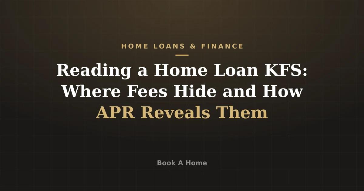 Reading a Home Loan KFS: Where Fees Hide and How APR Reveals Them