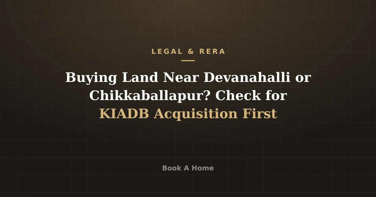 Buying Land Near Devanahalli or Chikkaballapur? Check for KIADB Acquisition First