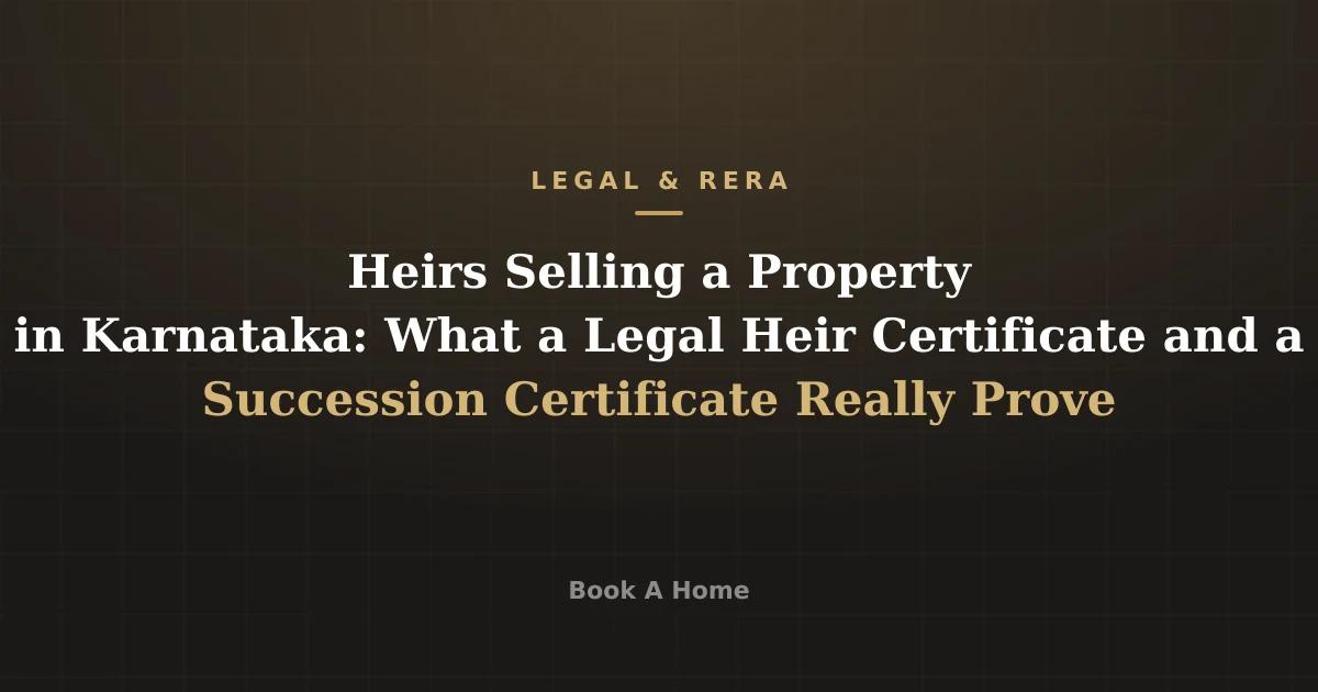 Heirs Selling a Property in Karnataka: What a Legal Heir Certificate and a Succession Certificate Really Prove