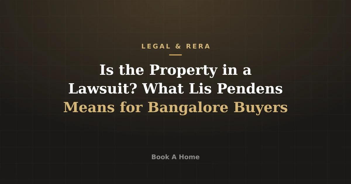 Is the Property in a Lawsuit? What Lis Pendens Means for Bangalore Buyers
