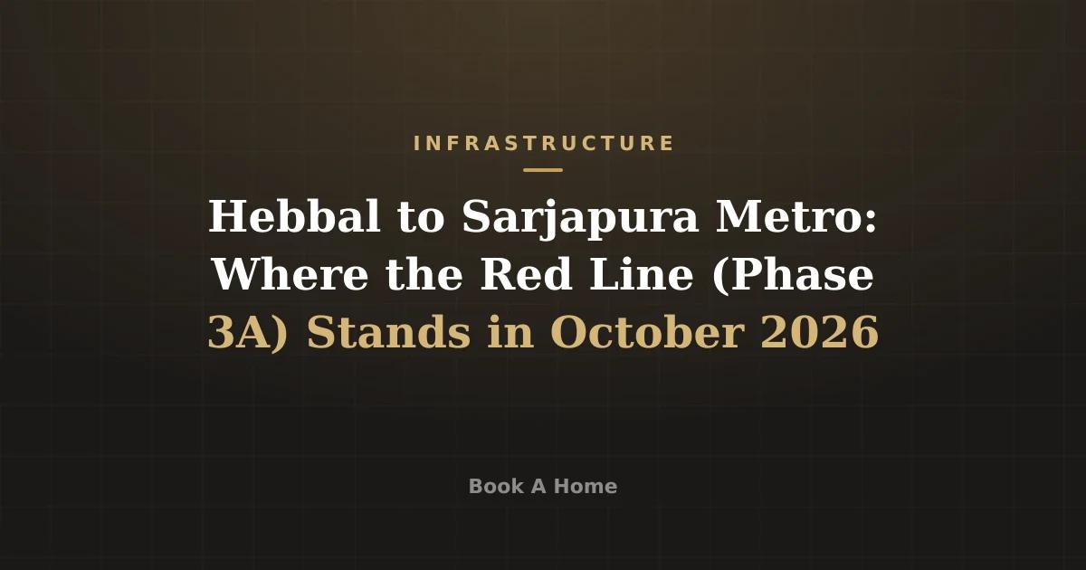 Hebbal to Sarjapura Metro: Where the Red Line (Phase 3A) Stands in October 2026