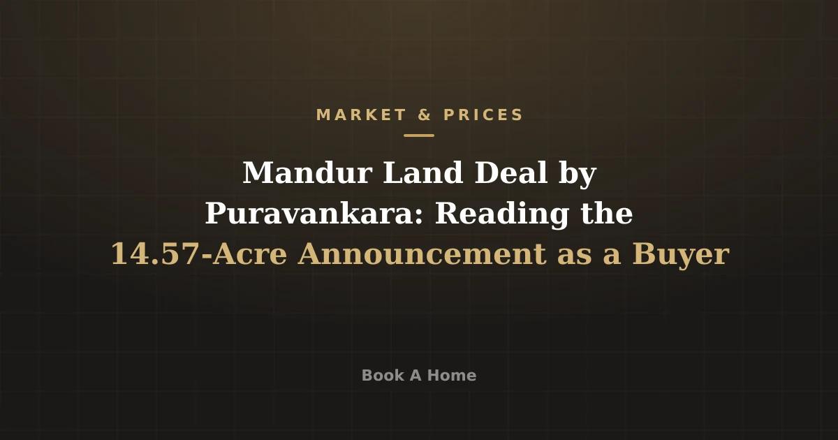 Mandur Land Deal by Puravankara: Reading the 14.57-Acre Announcement as a Buyer