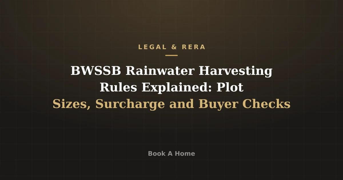 BWSSB Rainwater Harvesting Rules Explained: Plot Sizes, Surcharge and Buyer Checks