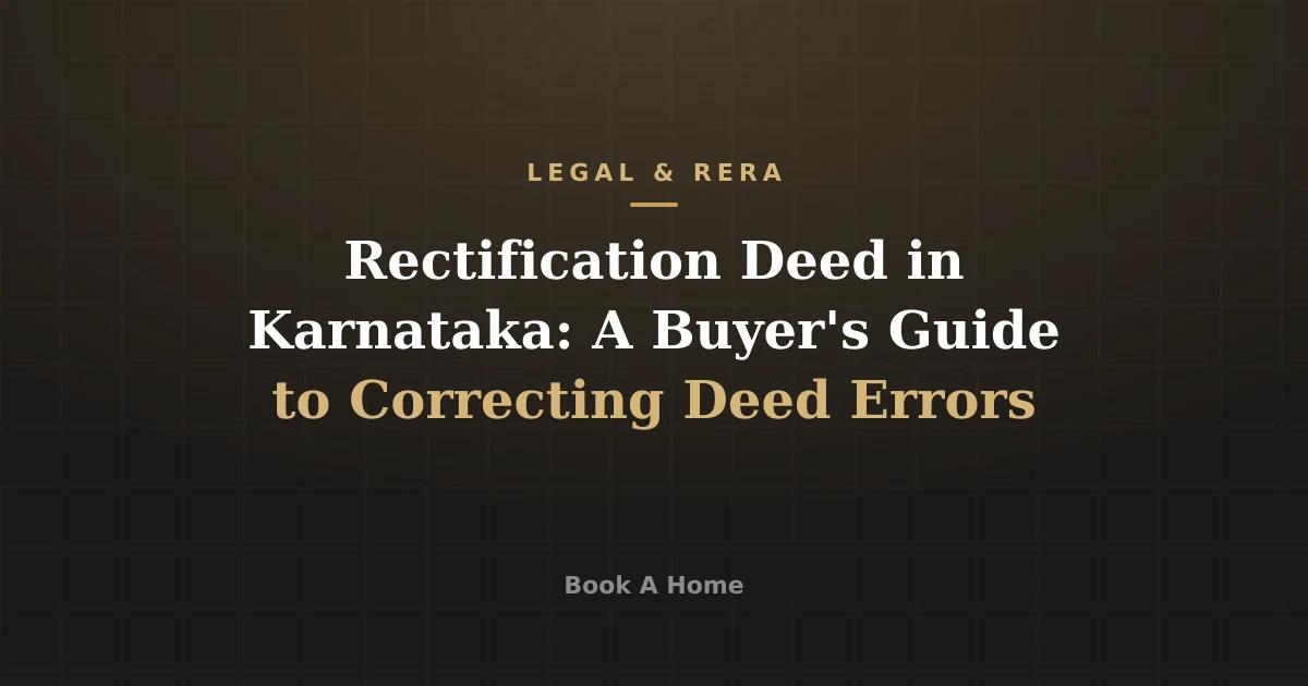 Rectification Deed in Karnataka: A Buyer's Guide to Correcting Deed Errors