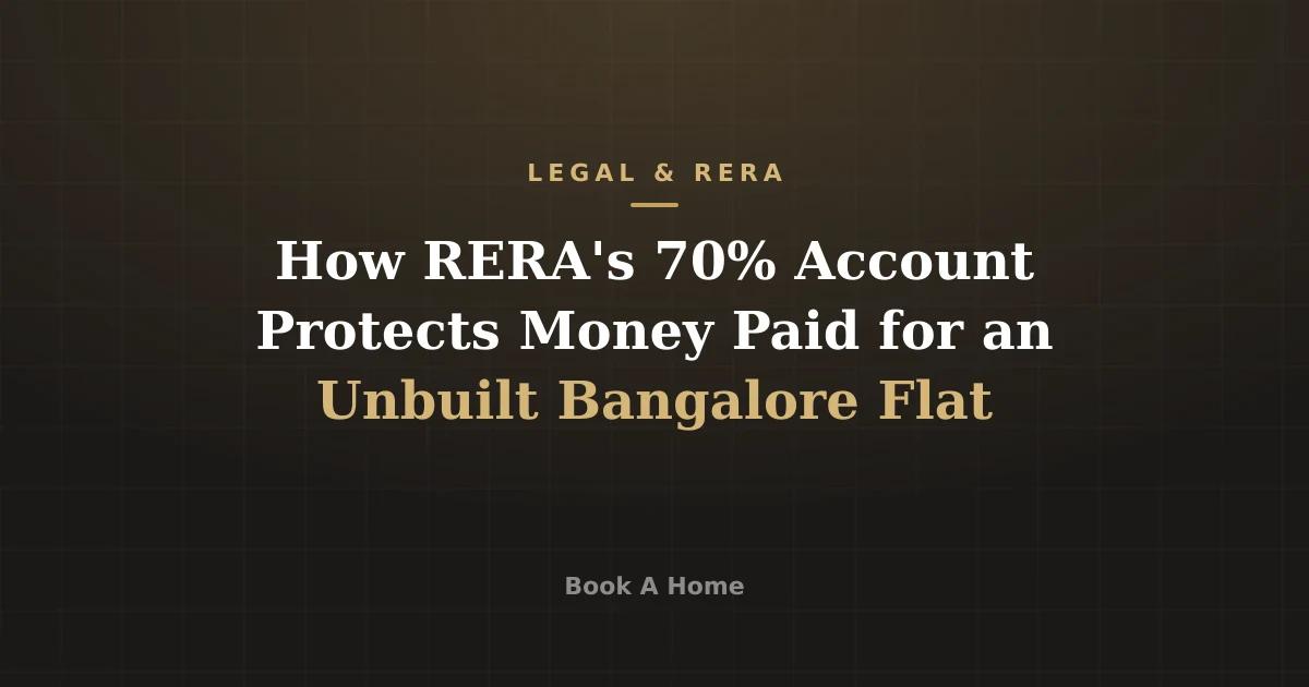 How RERA's 70% Account Protects Money Paid for an Unbuilt Bangalore Flat