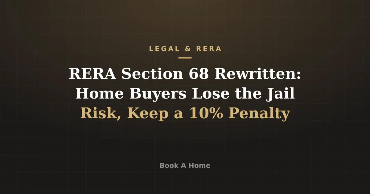 RERA Section 68 Rewritten: Home Buyers Lose the Jail Risk, Keep a 10% Penalty