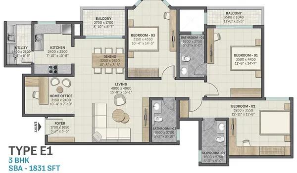 Sobha Victoria Park floor plan