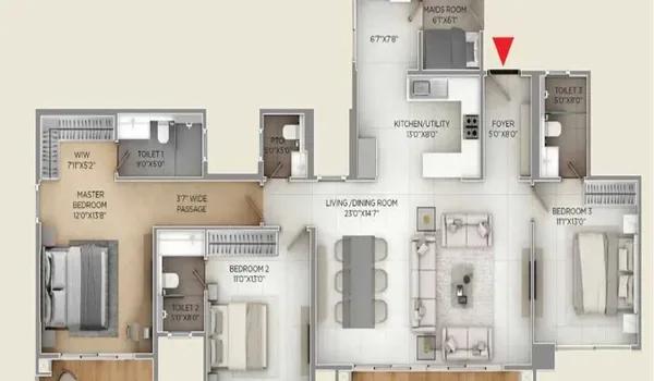 Purva Silversky floor plan