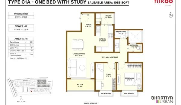 Bhartiya Garden Enclave floor plan