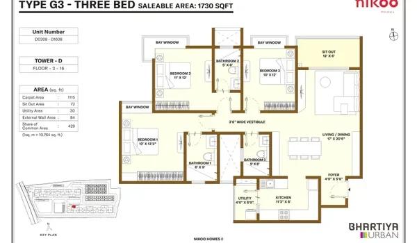 Bhartiya Garden Enclave floor plan
