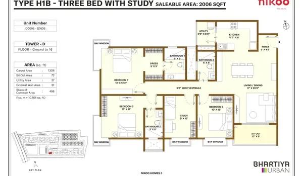 Bhartiya Garden Enclave floor plan