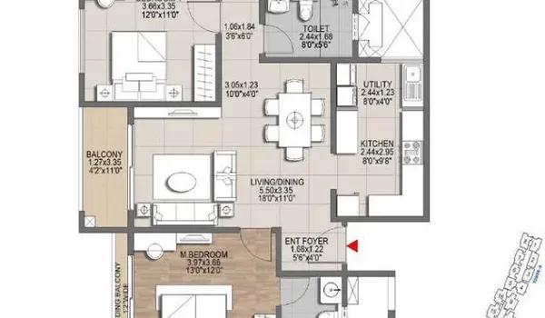 Brigade Lumina floor plan