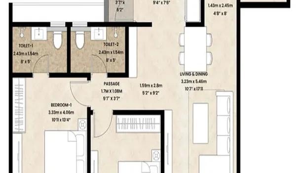 Mahindra Blossom floor plan