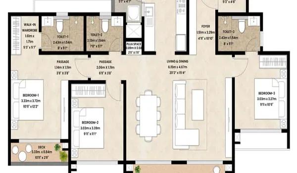 Mahindra Blossom floor plan