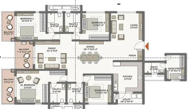 Courtyard by Vedant Suraksha floor plan