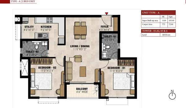 Prestige Elysian floor plan