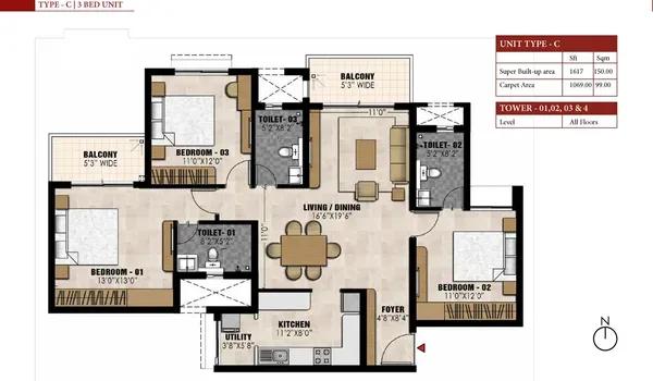 Prestige Elysian floor plan