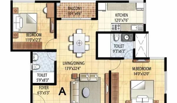 Prestige Falcon City floor plan