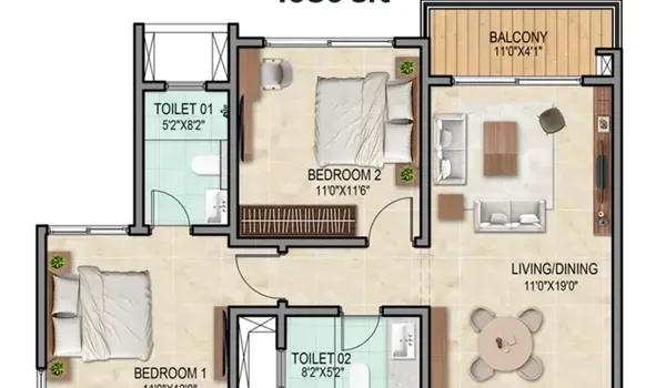 The Prestige City Sarjapur floor plan